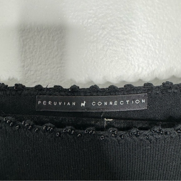 Peruvian connection beaded trim quarter sleeve sweater - Picture 4 of 8